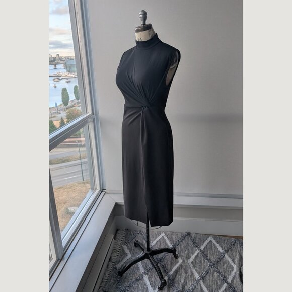 ZARA Sheath Black Sleeveless Midi Dress - Picture 4 of 4